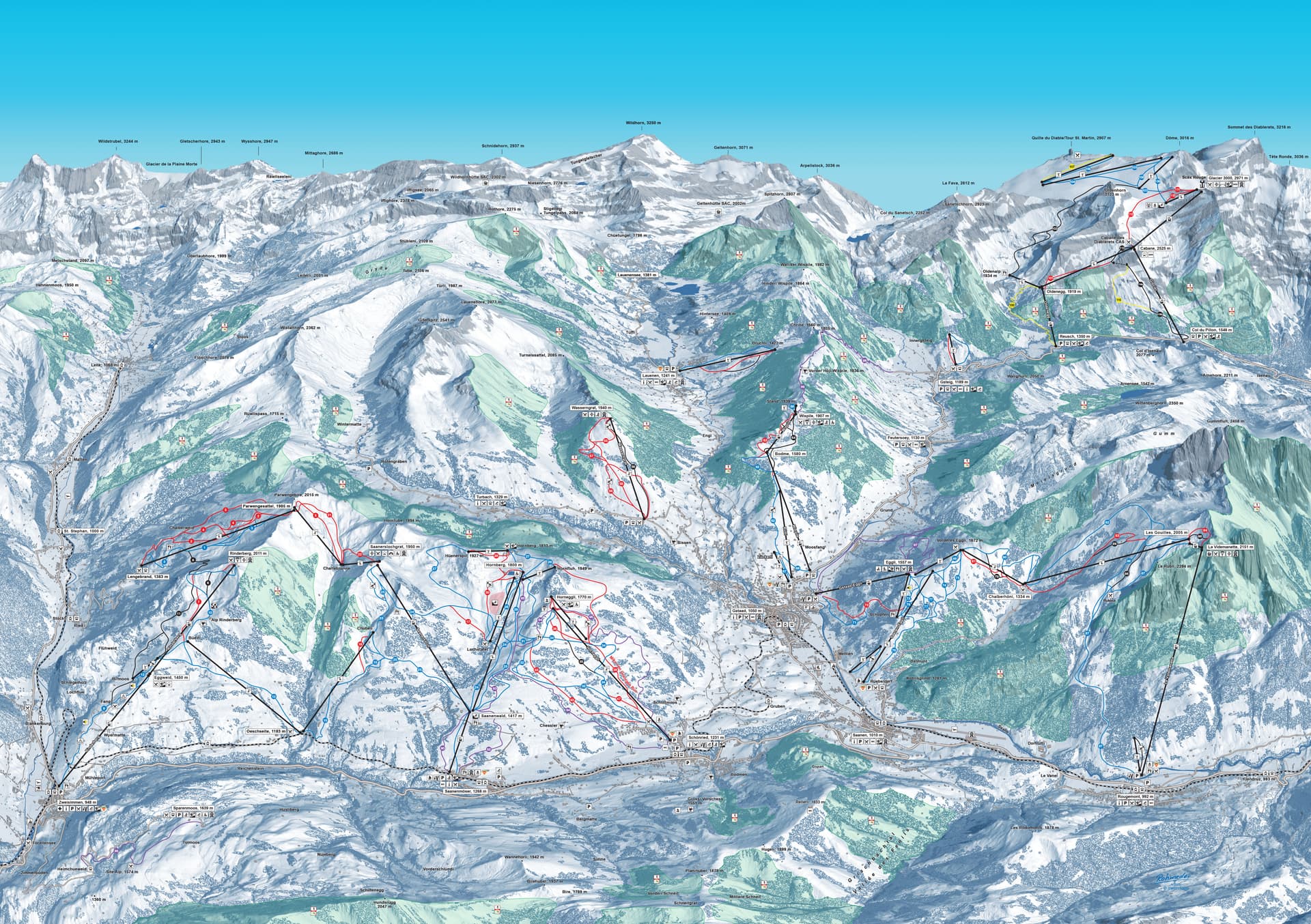 Gstaad ski map